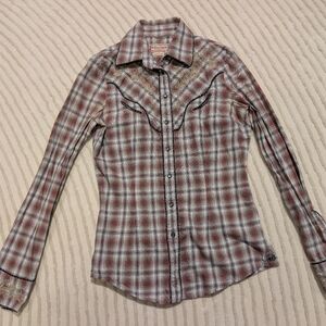 Marlboro Plaid Button-Up Shirt